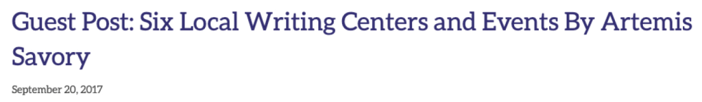 Local Writing Centers and Events